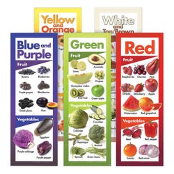 Image for Visualz Fruits and Vegetables by Color Poster, 8-1/2 x 24 Inch, Set of 5 from School Specialty