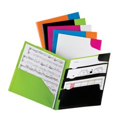 Image for Oxford Poly Divide It Up Twisted 4 Pocket Folder, Assorted Colors, Pack of 25 from School Specialty