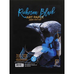 Jack Richeson Black Art Paper, 9 x 12 Inches, 135 lb, 50 Sheets Item Number 1592749