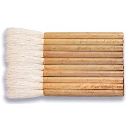 Image for Yasutomo Hake Brush, Round Type, Short Bamboo Handle, 3-1/4 Inch, Each from School Specialty