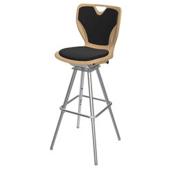 Classroom Select Contemporary Swivel Stool, Padded Seat and Back, Adjustable Height 4001766