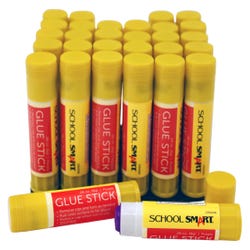 Image for School Smart Glue Sticks, 0.28 Ounces, Purple and Dries Clear, Pack of 30 from School Specialty