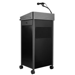 Image for Oklahoma Sound Greystone Lectern with Sound, Charcoal, 23-1/2 x 19-1/4 x 45-1/2 Inches from School Specialty