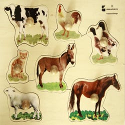 Image for Edushape Large Knob Puzzle, Farm Animals Theme, 7 Pieces from School Specialty