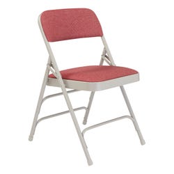 Image for National Public Seating 2300 Premium Folding Chair, Majestic Cabernet Fabric, Grey Frame, Set of 4 from School Specialty