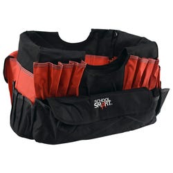 Image for School Smart Caddy Organizer with 43 Pockets, Large, 16 x 14 x 13-1/2 Inches, Black/Red from School Specialty
