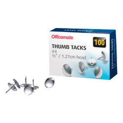 Image for Officemate 1/2 Inch Head Thumb Tacks, Box of 100 from School Specialty