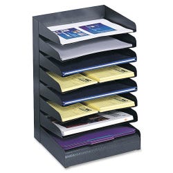 Image for Safco Steel Slanted Desk Tray Sorter, 8-Tier, 12 x 9-1/2 x 17-3/4 Inches, Black from School Specialty