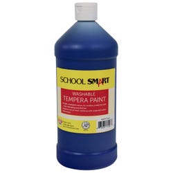 School Smart Washable Tempera Paint, Blue, 1 Quart Bottle Item Number 2002757