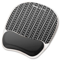 Image for Fellowes Photo Gel Mouse Pad/Wrist Rest with Microban, Black/White Chevron from School Specialty