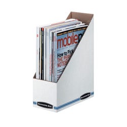 Image for Bankers Box Letter Size Magazine File Holder, 4 x 9-1/4 x 11-/34 Inches, White/Blue from School Specialty
