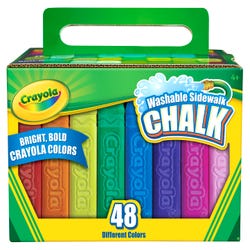 Image for Crayola Washable Sidewalk Chalk, Assorted Colors, Set of 48 from School Specialty