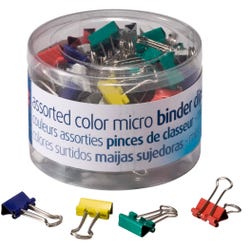 Image for Officemate Binder Clips, Micro, 5/32 Capacity, Assorted Colors, Pack of 100 from School Specialty