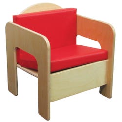 Image for Wood Designs Comfy Seating Chair with Cushions, Tuff Gloss UV, 17 x 15-3/4 x 20 Inches from School Specialty