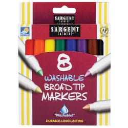 Image for Sargent Art Washable Markers, Broad Tip, Assorted Colors, Set of 8 from School Specialty