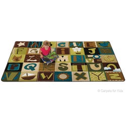 Image for Carpets for Kids KIDSoft Toddler Alphabet Blocks Carpet, 8 x 12 Feet, Rectangle, Brown from School Specialty