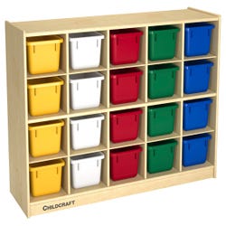 Childcraft Mobile Cubby Unit, 20 Assorted Color Trays, 47-3/4 x 14-1/4 x 30 Inches, Item Number 296216