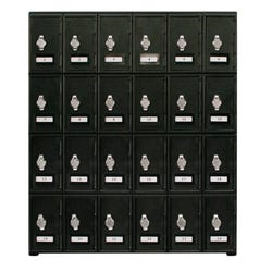 Image for United Visual Products 24 Door Cell Phone Lockers with Black Door and Hasp Option, 16 x 22 x 26 Inches from School Specialty