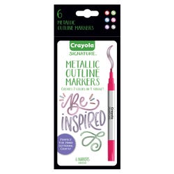 Image for Crayola Signature Metallic Outline Paint Markers, Assorted Colors, Set of 6 from School Specialty