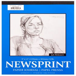 Image for Jack Richeson Newsprint Pad, 9 x 12 Inches, 32 lb, 50 Sheets from School Specialty