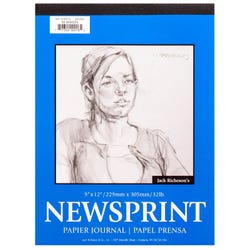 Jack Richeson Newsprint Pad, 9 x 12 Inches, 32 lb, 50 Sheets Item Number 358736