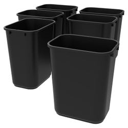 Image for School Smart Indoor Waste Basket, 28 Quart, Black, Case of 6 from School Specialty