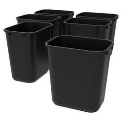 Image for School Smart Indoor Waste Basket, 28 Quart, Black, Case of 6 from School Specialty