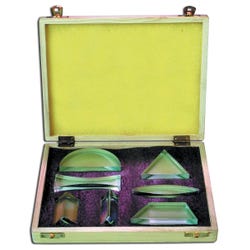Frey Scientific Prism and Lens Set with Case, Acrylic, 7 Pieces, Item Number 532036