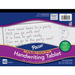 Image for Pacon Multi-Program Handwriting Tablet, 10-1/2 x 8 Inches, Grade 2, 40 Sheets from School Specialty
