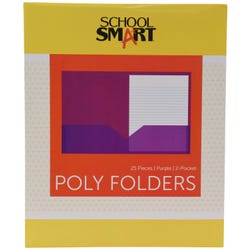 School Smart 2-Pocket Poly Folders, Purple, Pack of 25 2019643