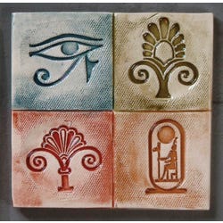 Image for Mayco Egyptian Design Press Tool Set, 1-3/4 in Dia, Set of 4 from School Specialty