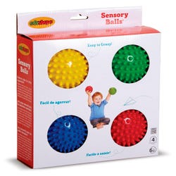 Image for Edushape Textured Sensory Ball Set, 4 Inches, Assorted Colors, Set of 4 from School Specialty