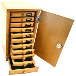 Image for Eisco Labs Premium Wooden Cabinet for Microscope Slides, 10 Drawers, 1000 Slide Capacity from School Specialty