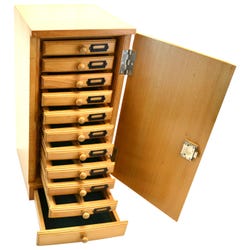 Image for Eisco Labs Premium Wooden Cabinet for Microscope Slides, 10 Drawers, 1000 Slide Capacity from School Specialty