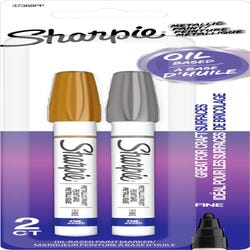 Image for Sharpie Oil Based Paint Markers, Fine Tip, Metallic Gold/Silver, Pack of 2 from School Specialty