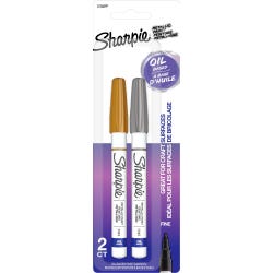 Image for Sharpie Oil Based Paint Markers, Fine Tip, Metallic Gold/Silver, Pack of 2 from School Specialty