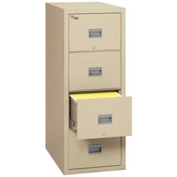 Image for FireKing Patriot 4 Drawer Vertical File Cabinet, 17-3/4 x 31-9/16 x 52-3/4 Inches, Parchment from School Specialty