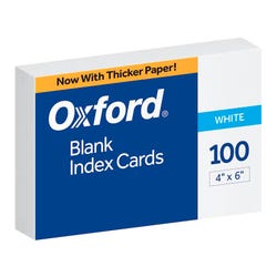 Image for Oxford Unruled Index Cards, 4 x 6 Inches, White, Pack of 100 from School Specialty