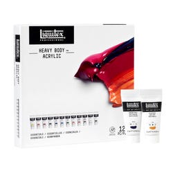 Liquitex Heavy Body Acrylic Paint, 0.74 Ounce Tubes, Assorted Colors, Set of 12 Item Number 2003890