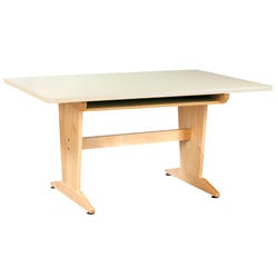 Image for Diversified Woodcrafts All Purpose Table with Book Shelf, Laminate Hard Maple Top, 42 x 60 x 30 Inches from School Specialty