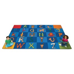 Carpets for Kids A to Z Animals Rug, Rectangle, 7 Feet 6 Inches x 12 Feet, Multicolored, Item Number 090639