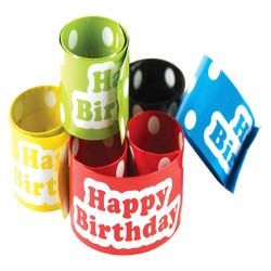 Image for Teacher Created Resources Happy Birthday Slap Bracelets, Polka Dots, Pack of 10 from School Specialty