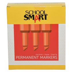 Image for School Smart Non-Toxic Permanent Markers, Broad Chisel Tip, Orange, Pack of 12 from School Specialty