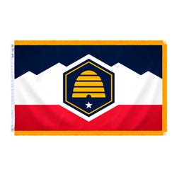 Image for Annin Nylon Utah Heavy Weight Indoor State Flag With Fringes, 3 x 5 Feet from School Specialty