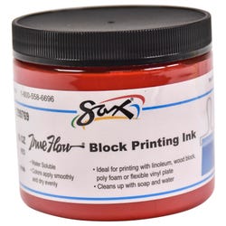 Sax Water Soluble Block Printing Ink, 1 Pint Jar, Primary Red Item Number 1299769