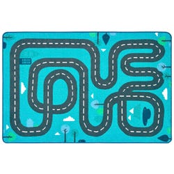 Image for Carpets for Kids Tranquil Traveling Road Play Rug, 4 Feet x 6 Feet, Rectangle, Blue from School Specialty