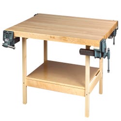 Image for Diversified Woodcrafts 4-Station Workbench, 64 x 54 x 32-1/4 Inches, Maple from School Specialty
