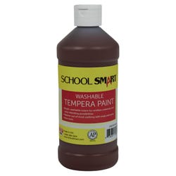 School Smart Washable Tempera Paint, Brown, 1 Pint Bottle Item Number 2002741