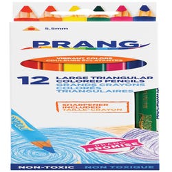 Prang Large Triangular Colored Pencils, Assorted Colors, Set of 12 Item Number 1440814