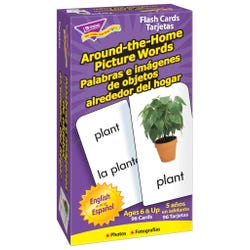 Trend Enterprises Bilingual Around-the-Home Picture Word Flash Cards, Set of 96 Item Number 2027741